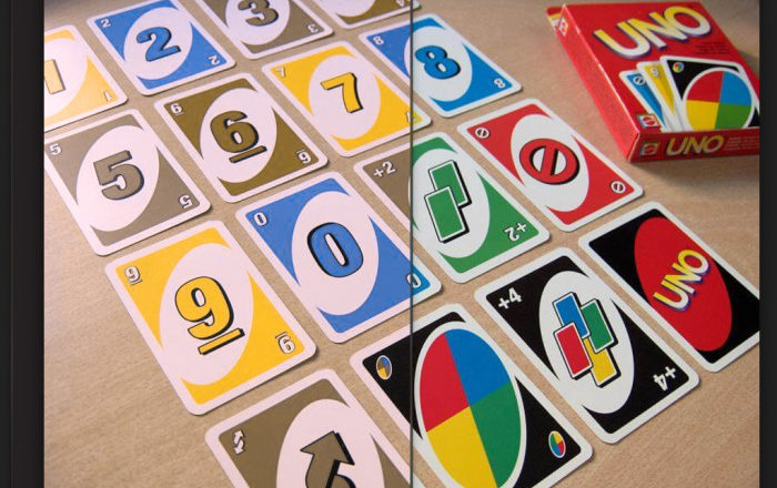 Cards from UNO's deck for people who are colorblind.